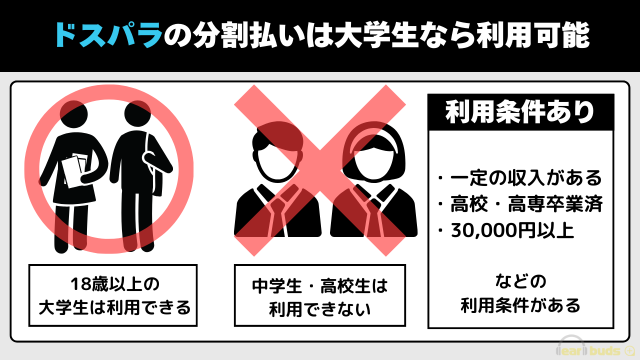 ドスパラ 分割払い 学生は大学生なら利用可能